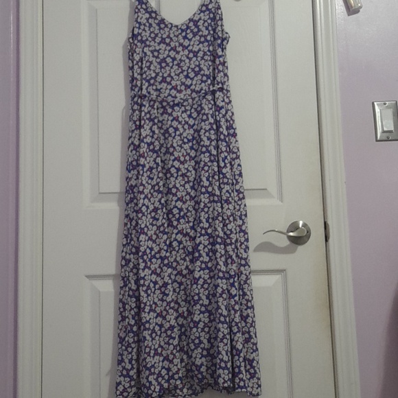 Floral Slip Maxi Dress in Blue - Picture 2 of 3